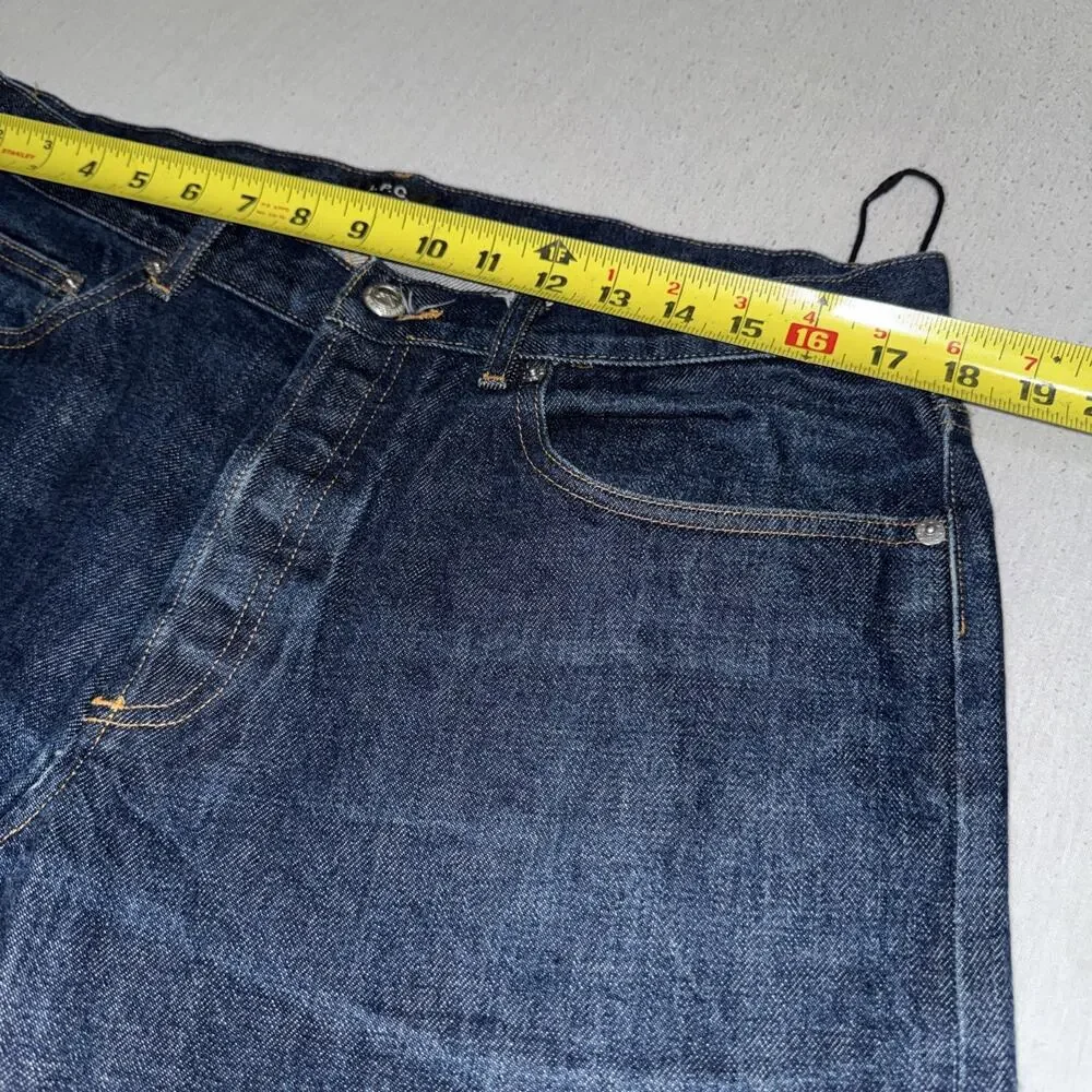 APC New Standard-straight Selvedge Denim Jeans Men 35x32 Button Fly NWOT